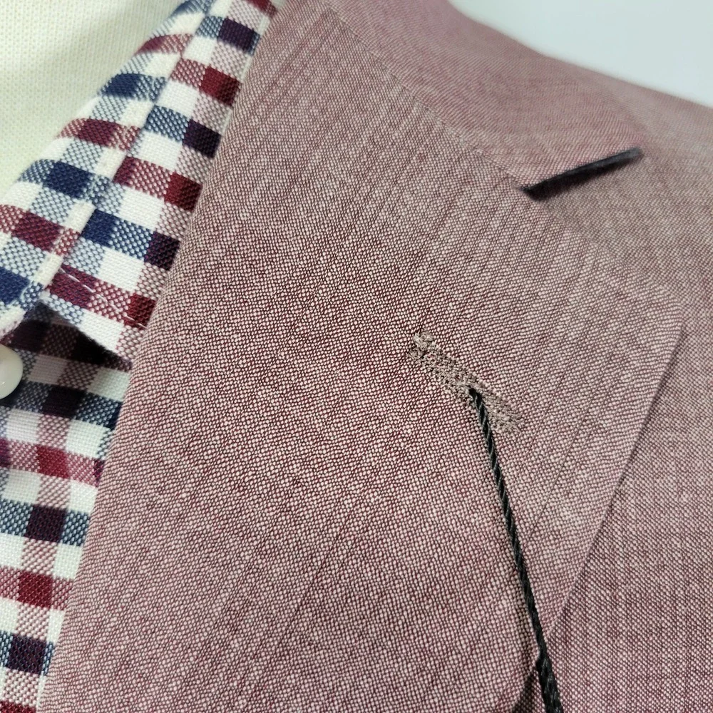 Kenneth Cole Awearness Mens Sport Coat Blazer Two Button Plum Wool Blend 40R NEW